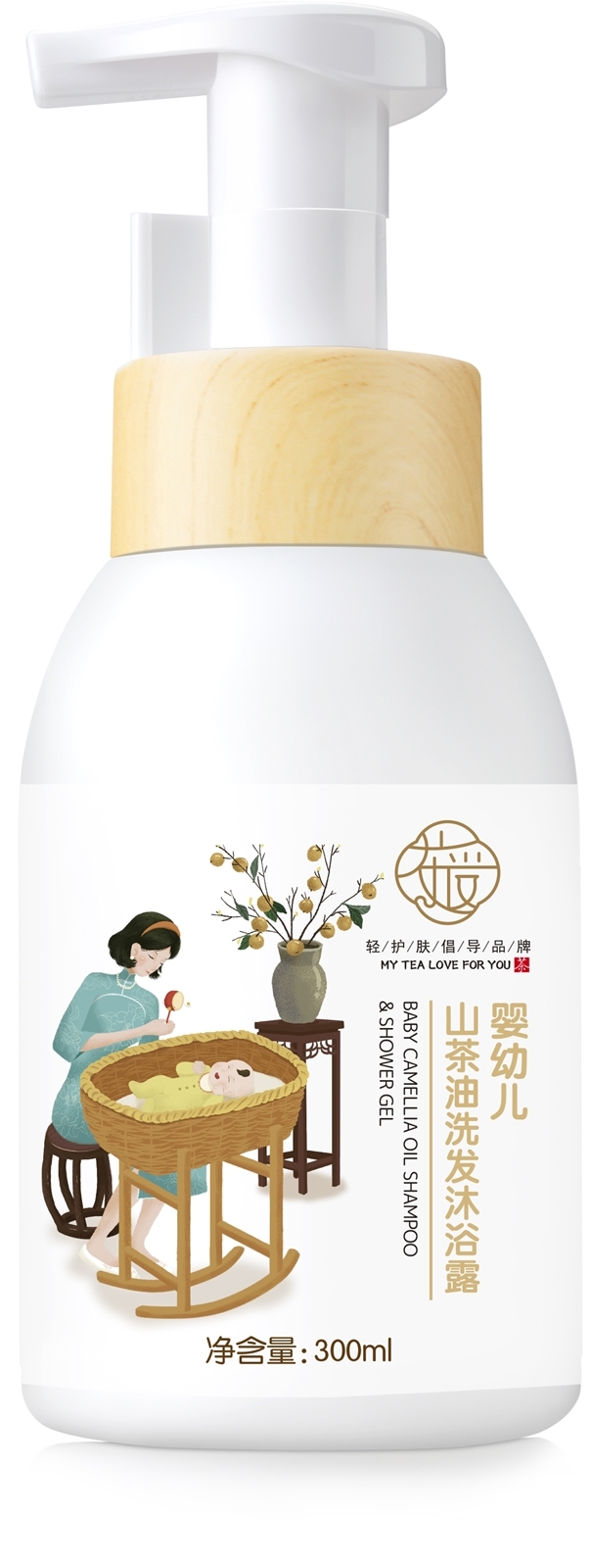 茶爱 幼儿山茶油洗发沐浴露（300ml）