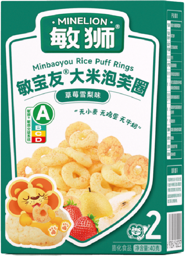 敏狮敏宝友大米泡芙圈（草莓雪梨味）