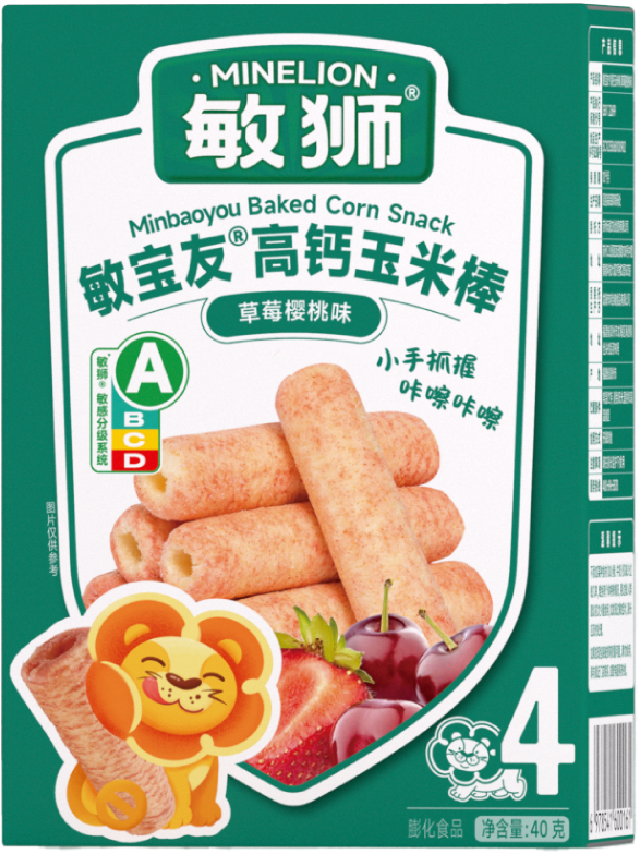敏狮敏宝友高钙玉米棒（草莓樱桃味）