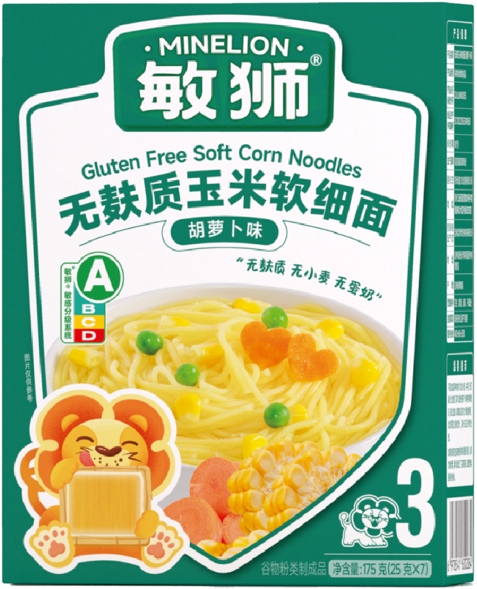 敏狮无麸质玉米软细面（胡萝卜味）