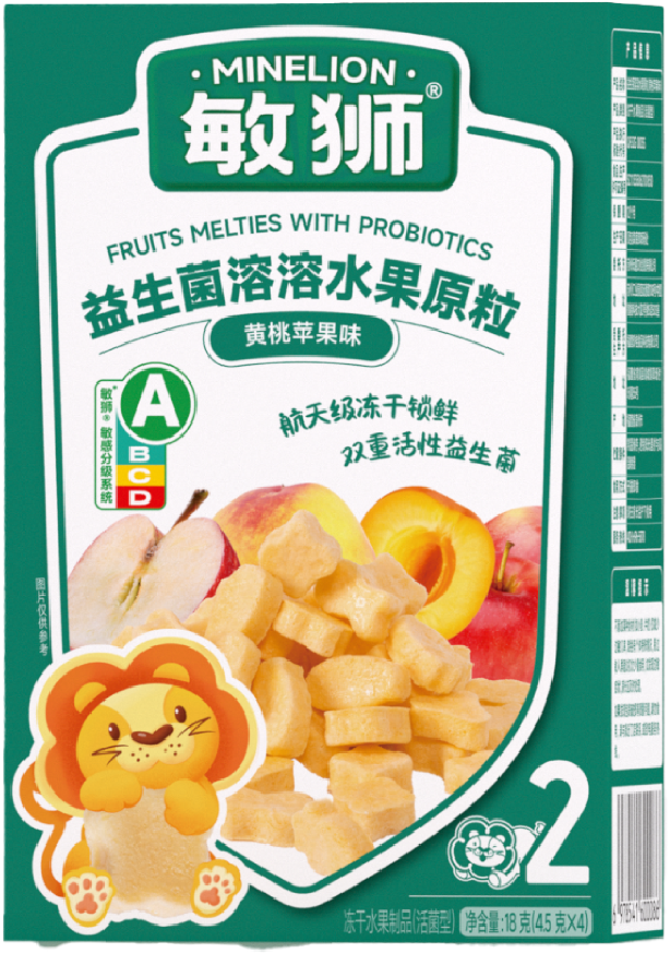 敏狮益生菌溶溶水果原粒（黄桃苹果味）